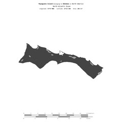 Mayaguana Island. Bahamas. Shape on white. Bilevel © zelwanka