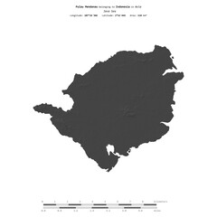 Pulau Mendanau. Indonesia. Shape on white. Bilevel © zelwanka