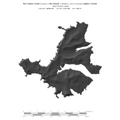 Motu Ihupuku Island. New Zealand. Shape on white. Bilevel © zelwanka