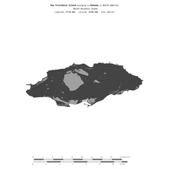 New Providence Island. Bahamas. Shape on white. Bilevel © zelwanka