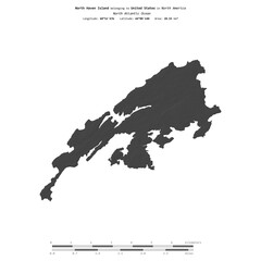 North Haven Island. United States. Shape on white. Bilevel © zelwanka