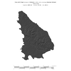 Pulau North Pagai. Indonesia. Shape on white. Bilevel © zelwanka