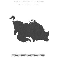 Pulau Obit. Indonesia. Shape on white. Bilevel © zelwanka