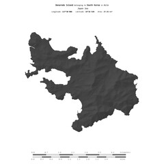 Oenarodo Island. South Korea. Shape on white. Bilevel © zelwanka