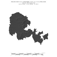 Orkney Main Island. United Kingdom. Shape on white. Bilevel © zelwanka