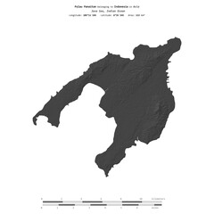 Pulau Panaitan. Indonesia. Shape on white. Bilevel © zelwanka