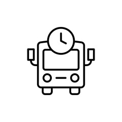 Bus trip outline icons, minimalist vector illustration ,simple transparent graphic element .Isolated on white background