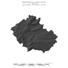Possession Island. France. Shape on white. Bilevel © zelwanka