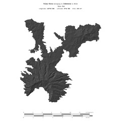 Pulau Rinca. Indonesia. Shape on white. Bilevel © zelwanka