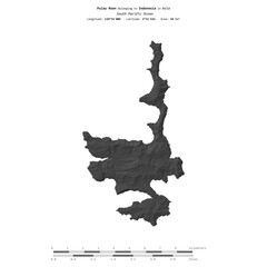 Pulau Roon. Indonesia. Shape on white. Bilevel © zelwanka
