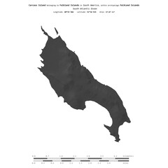 Carcass Island. Falkland Islands. Shape on white. Bilevel © zelwanka