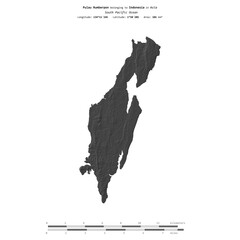 Pulau Rumberpon. Indonesia. Shape on white. Bilevel © zelwanka