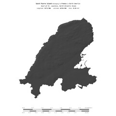 Saint Pierre Island. France. Shape on white. Bilevel © zelwanka