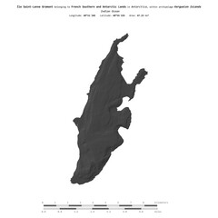 Ile Saint-Lanne Gramont. French Southern and Antarctic Lands. Shape on white. Bilevel © zelwanka