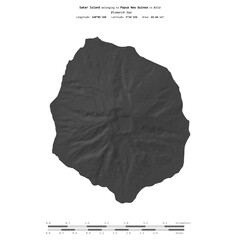 Sakar Island. Papua New Guinea. Shape on white. Bilevel © zelwanka