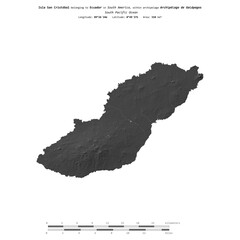 Isla San Cristobal. Ecuador. Shape on white. Bilevel © zelwanka