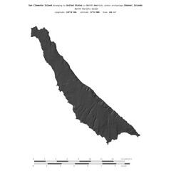 San Clemente Island. United States. Shape on white. Bilevel © zelwanka