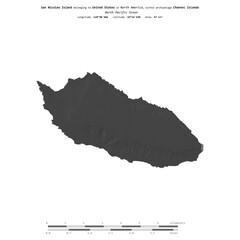 San Nicolas Island. United States. Shape on white. Bilevel © zelwanka