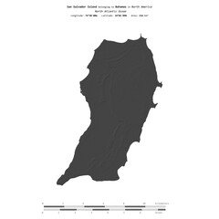 San Salvador Island. Bahamas. Shape on white. Bilevel © zelwanka