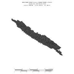 Santa Isabel Island. Solomon Islands. Shape on white. Bilevel © zelwanka