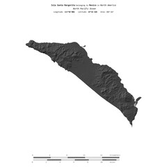 Isla Santa Margarita. Mexico. Shape on white. Bilevel © zelwanka