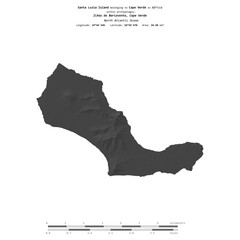 Santa Luzia Island. Cape Verde. Shape on white. Bilevel © zelwanka