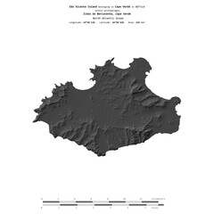 Sao Vicente Island. Cape Verde. Shape on white. Bilevel © zelwanka