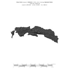 Pulau Seram. Indonesia. Shape on white. Bilevel © zelwanka
