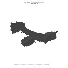 Pulau Serasan. Indonesia. Shape on white. Bilevel © zelwanka