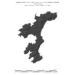 Shangchuan Island. China. Shape on white. Bilevel © zelwanka