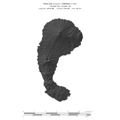 Pulau Siau. Indonesia. Shape on white. Bilevel © zelwanka