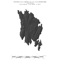 Pulau Siantan. Indonesia. Shape on white. Bilevel © zelwanka