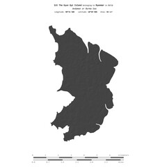Sit The Kyun Gyi Island. Myanmar. Shape on white. Bilevel © zelwanka