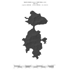 Soan-do Island. South Korea. Shape on white. Bilevel © zelwanka