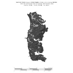 South Uist Island. United Kingdom. Shape on white. Bilevel © zelwanka