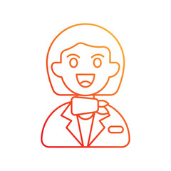 Air Hostess gradient icon with white background vector stock illustration