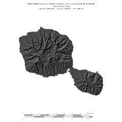 Tahiti Island. France. Shape on white. Bilevel © zelwanka