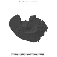 Pulau Tahulandang. Indonesia. Shape on white. Bilevel © zelwanka