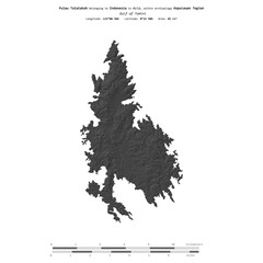 Pulau Talatakoh. Indonesia. Shape on white. Bilevel © zelwanka