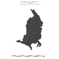 Pulau Tanahbala. Indonesia. Shape on white. Bilevel © zelwanka