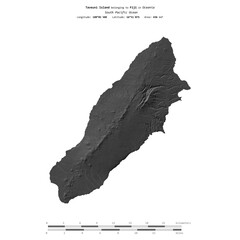 Taveuni Island. Fiji. Shape on white. Bilevel © zelwanka