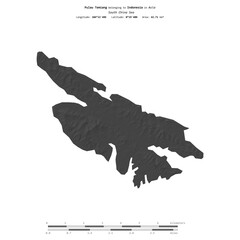 Pulau Temiang. Indonesia. Shape on white. Bilevel © zelwanka