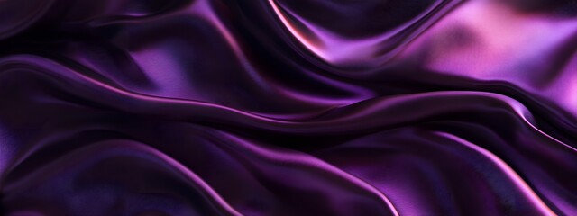 Obraz premium Blue and purple silk satin fabric background with wavy folds