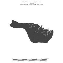 Pulau Timbang. Malaysia. Shape on white. Bilevel © zelwanka