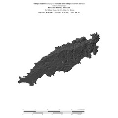 Tobago Island. Trinidad and Tobago. Shape on white. Bilevel © zelwanka