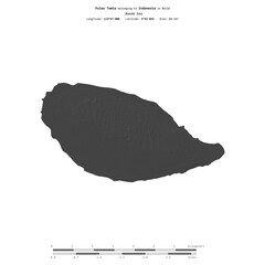 Pulau Tomia. Indonesia. Shape on white. Bilevel © zelwanka