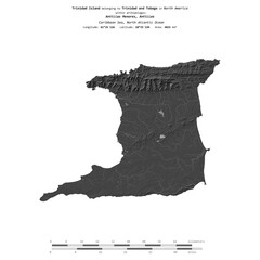 Trinidad Island. Trinidad and Tobago. Shape on white. Bilevel © zelwanka