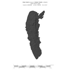 Ulawa Island. Solomon Islands. Shape on white. Bilevel © zelwanka