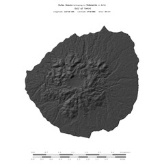 Pulau Unauna. Indonesia. Shape on white. Bilevel © zelwanka