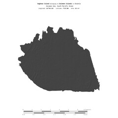 Vaghena Island. Solomon Islands. Shape on white. Bilevel © zelwanka